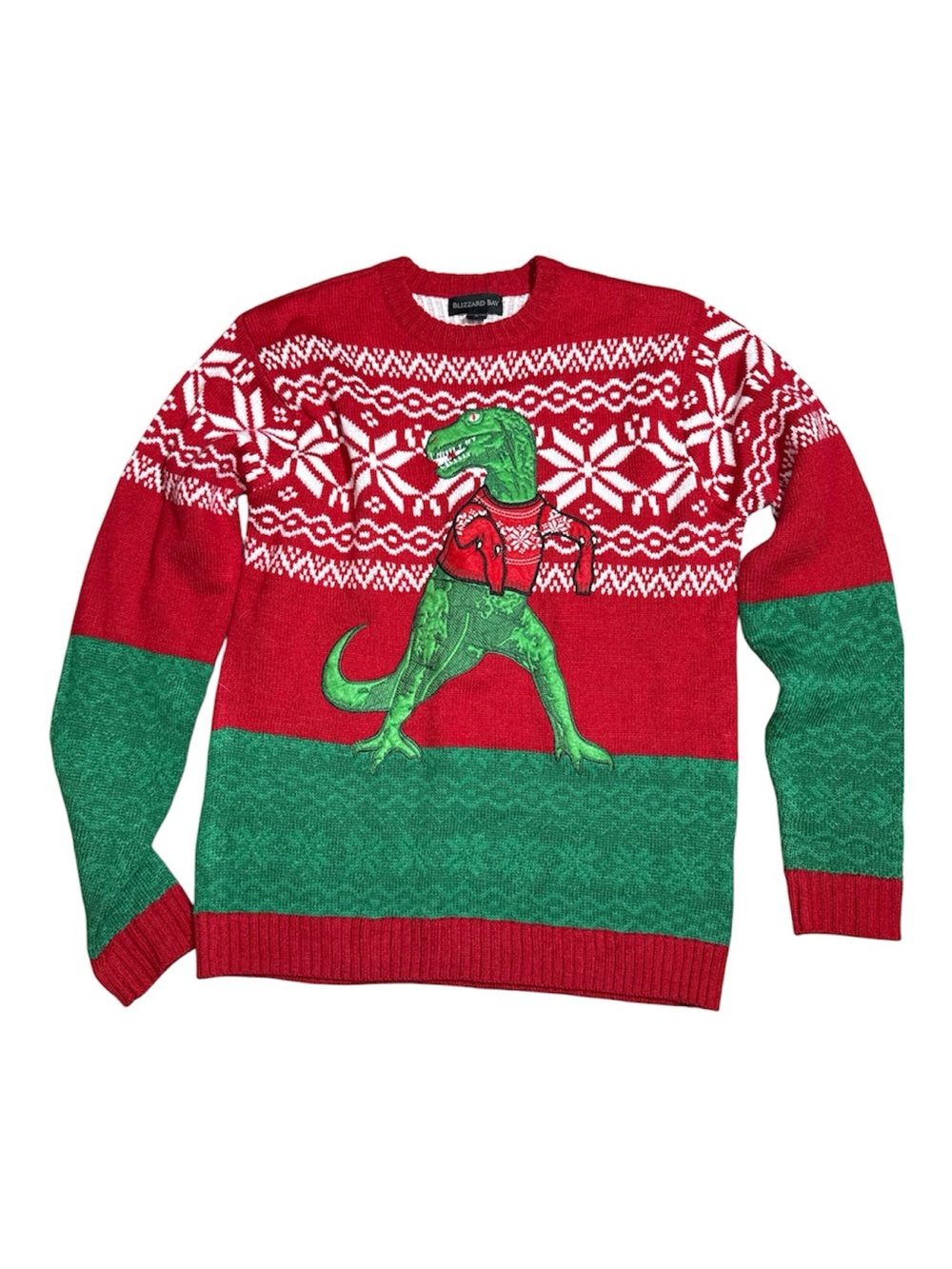 Blizzard Bay Holiday T-Rex Christmas Sweater Size Small